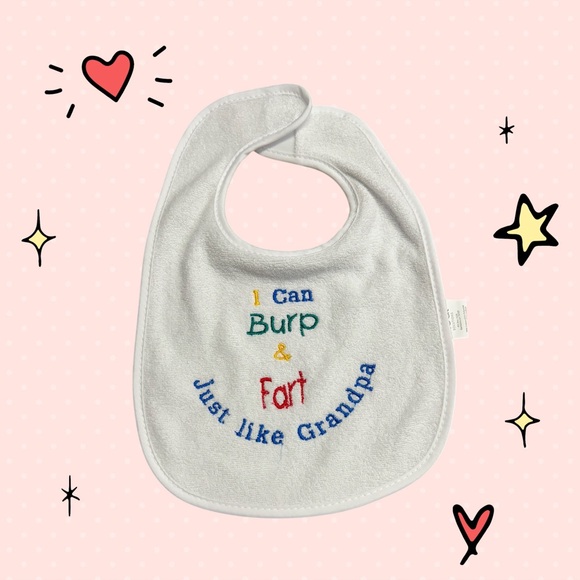 Handmade Funny Grandpa Bib and Burp Cloth set - Picture 12 of 12